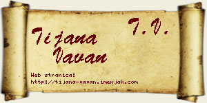 Tijana Vavan vizit kartica